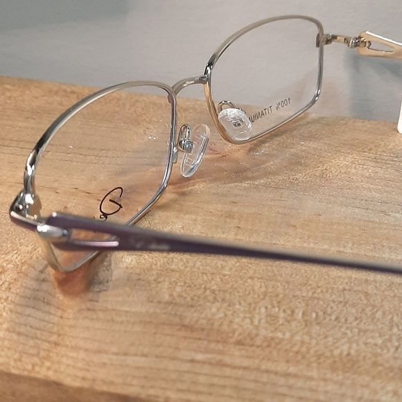 100% Titanium Eyeglass Frame, Woman, Rx'able, Purple Glasses, 56 16 140 NEW - Picture 9 of 11